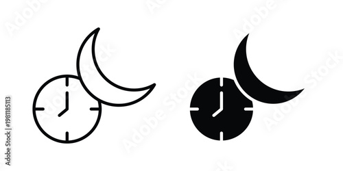 Sleeping time icon clip art collection. Editable stroke icons