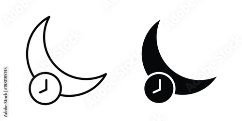 Sleeping time icon clip art collection. Editable stroke icons