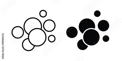 Soap with bubbles icon clip art collection. Editable stroke icons