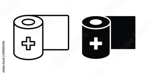 Sterile gauze icon clip art collection. Editable stroke icons