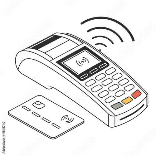 A wireless payment terminal with a card