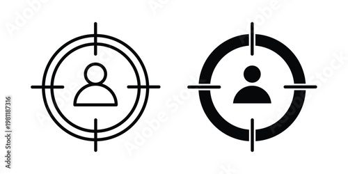 Target market icon clip art collection. Editable stroke icons