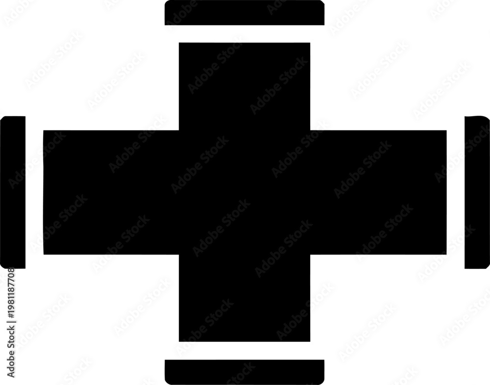 Obraz premium Plumbing Tee Joint Silhouette