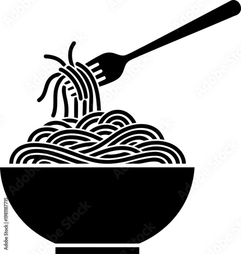 Pasta in Bowl Silhouette