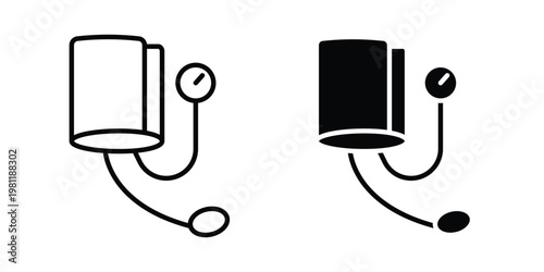 Tonometer icon clip art collection. Editable stroke icons