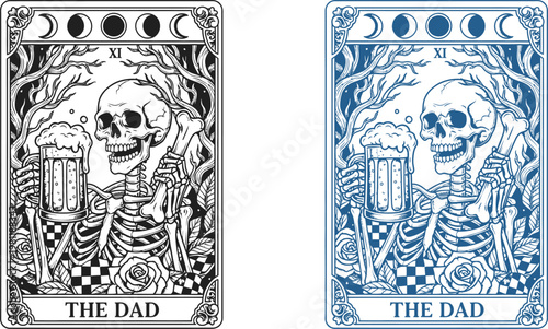 Unique father's day card designs 'the dad' tarot inspired art for a special father's day celebration