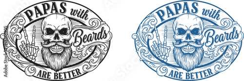 Unique father's day gift ideas 'papas are better' skull design in black blue perfect for dad