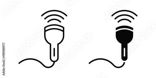 Ultrasound icon clip art collection. Editable stroke icons