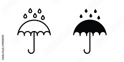 Bild auf Leinwand Umbrella with rain drop icon clip art collection