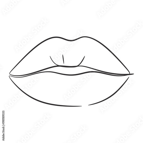 Simple outline drawing of human lips