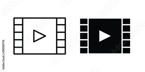 Video icon clip art collection. Editable stroke icons
