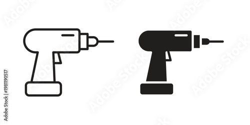Drill icon for mobile application, button and website design.