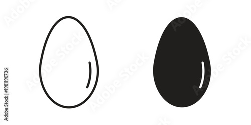 Egg icon for mobile application, button and website design.