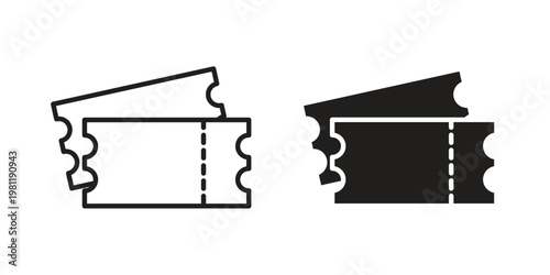 Event ticket icon for mobile application, button and website design.