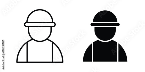 Worker icon clip art collection. Editable stroke icons