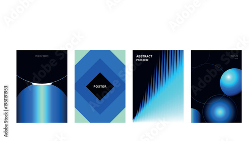 Abstract Gradient Poster Template Set Vector for Modern Branding Social Media Marketing Cover Design Layout