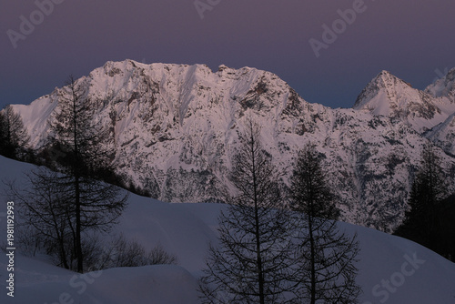 Snowshoeing in the Clarée valley in winter - France