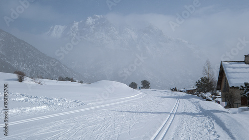 Snowshoeing in the Clarée valley in winter - France
