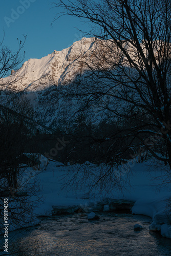 Snowshoeing in the Clarée valley in winter - France