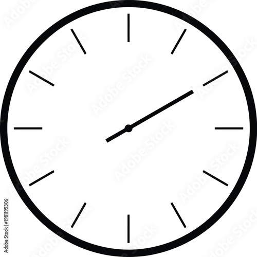 Simple vector illustration of a clock face with hour and minute hands