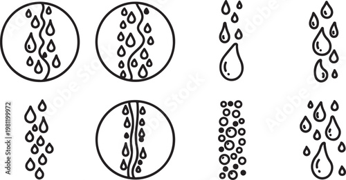 Illustration of various virus particles with different shapes and structures Vector