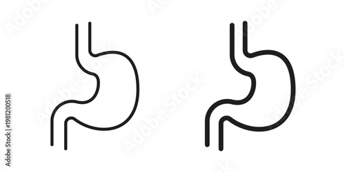 Stomach icon in black stroke eps vector graphic