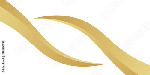 gold wave curve, golden wave corner shape for element, stripes ribbon golden graphic, striped gold. Eps10