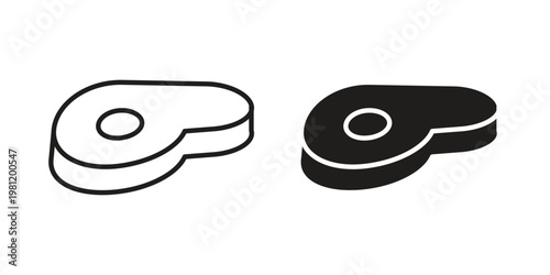 Steak icon in black stroke eps vector graphic
