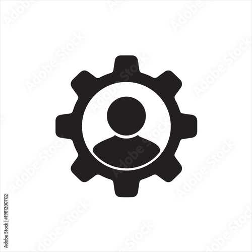 An industrial 3d gear icon vector illustration featuring a metallic cogwheel mechanism symbolizing engineering technology and mechanical power on a white background