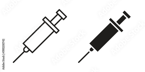 Syringe icon in black stroke eps vector graphic