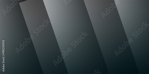 Dark green gradient geometric background with diagonal transparent layers and smooth modern abstract lighting composition design