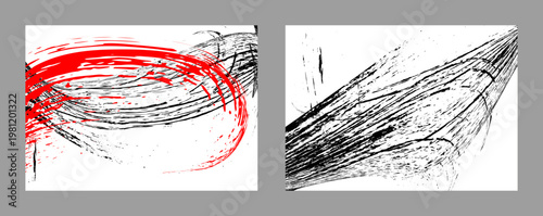 Red and black pollution on a white background. Vector