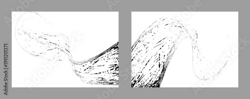 Light black strokes of paint on a white background