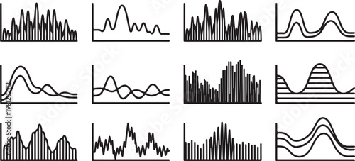 Waveform patterns illustrating the diversity of audio signal variations Vector