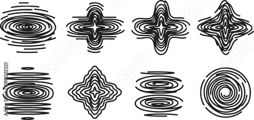 Intricate line art sketches of different leaves and plants Vector