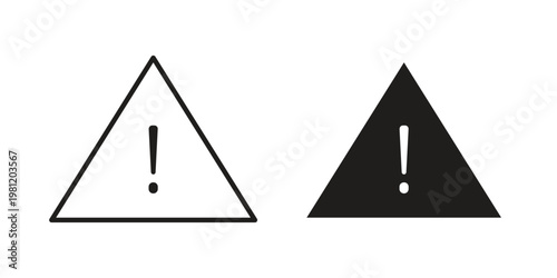 Warning triangle icon in black stroke eps vector graphic