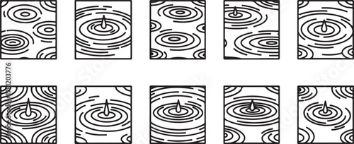 Hand drawn spiral patterns with decorative swirls and circular motifs Vector