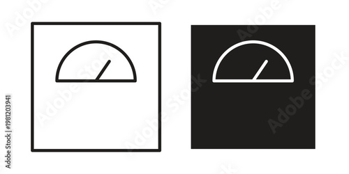 Weight scale icon in black stroke eps vector graphic