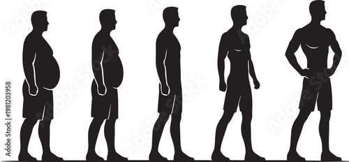 Human evolution silhouette a visual representation of development and physical transformation over time