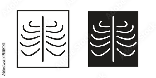 X ray icon in black stroke eps vector graphic