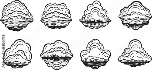 Detailed illustrations of human brain cortical anatomy and convolutions Vector