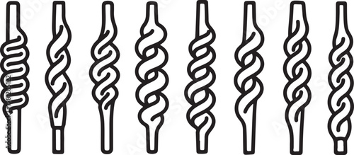 Black and white illustration of eight hands in various gestures Vector