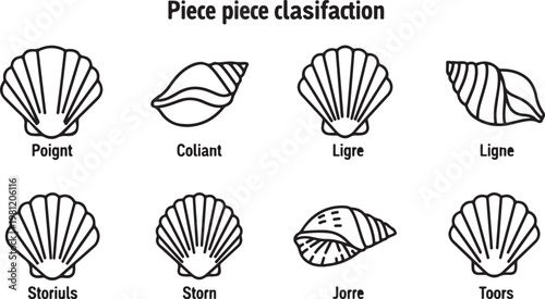 Illustration of various types of bread shapes and their classifications Vector