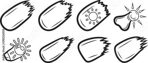 Illustration of different types of microorganisms and bacteria shapes Vector