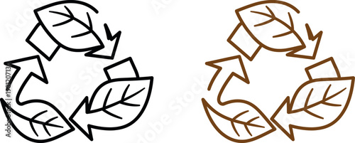 Eco friendly recycling symbol with leaves a sustainable circular design