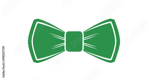 Classic Green Bow Tie Graphic Isolated on White