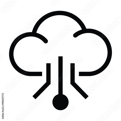Cloud Computing Digital Network Icon Representing Modern Technology Infrastructure Connectivity