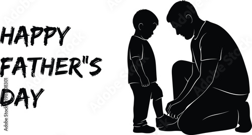 Happy father's day a sketch of a father and son sharing a tender moment