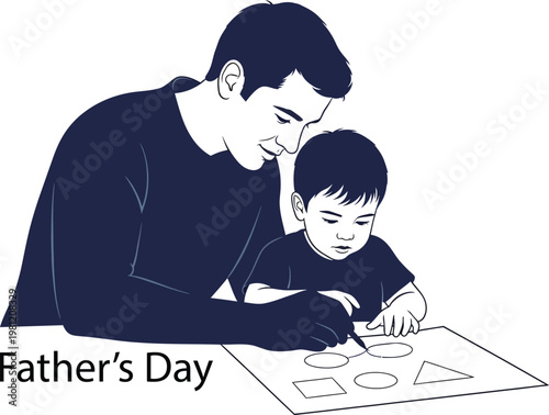 A loving father and son moment celebrating bonds and shared activities together