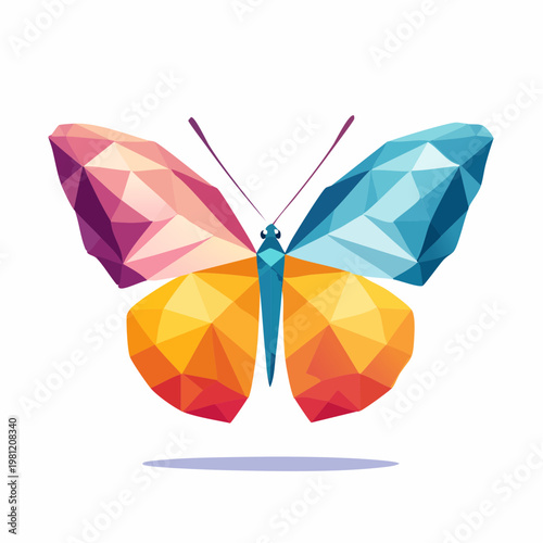 Vibrant Geometric Butterfly Graphic